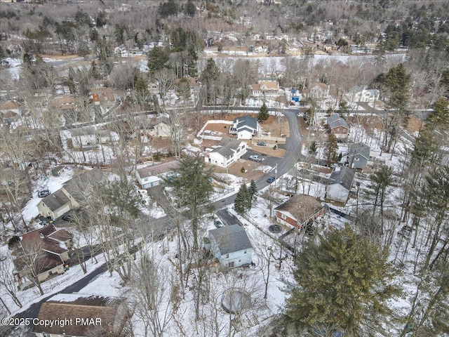115 Aspen Cir E, Stroudsburg, PA 18302 - snowy aerial view featuring a residential view