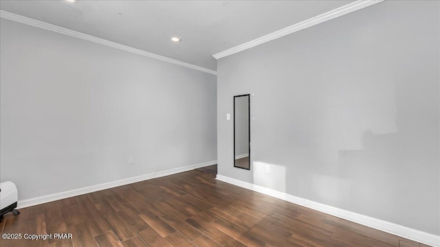 115 Aspen Cir E, Stroudsburg, PA 18302 - unfurnished room with ornamental molding, wood finished floors, and recessed lighting