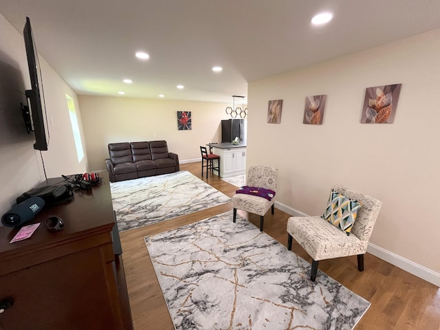 20 Occoquan Trl, Albrightsville, PA 18210 - living area featuring baseboards, recessed lighting, and wood finished floors