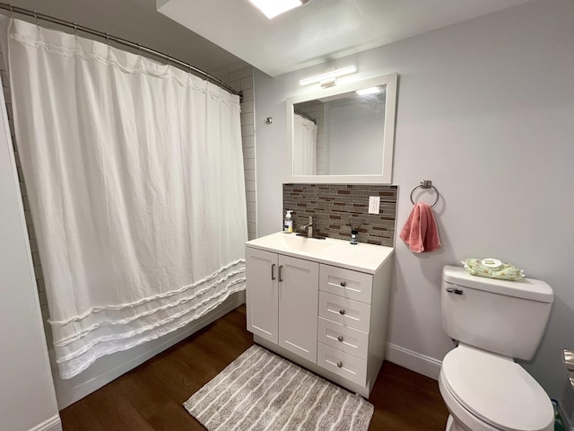 20 Occoquan Trl, Albrightsville, PA 18210 - full bathroom featuring vanity, toilet, wood finished floors, and decorative backsplash