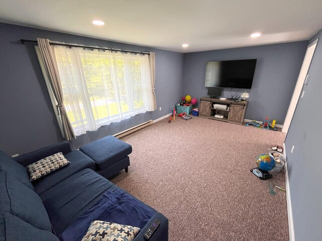 20 Occoquan Trl, Albrightsville, PA 18210 - playroom with a baseboard radiator, carpet flooring, and recessed lighting