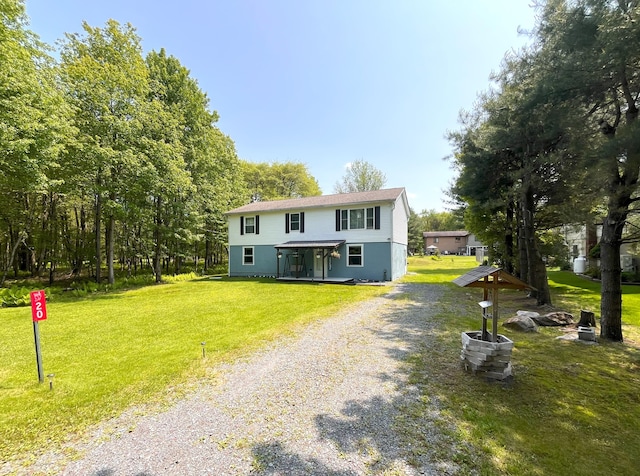 20 Occoquan Trl, Albrightsville, PA 18210 - view of front facade with gravel driveway and a front yard