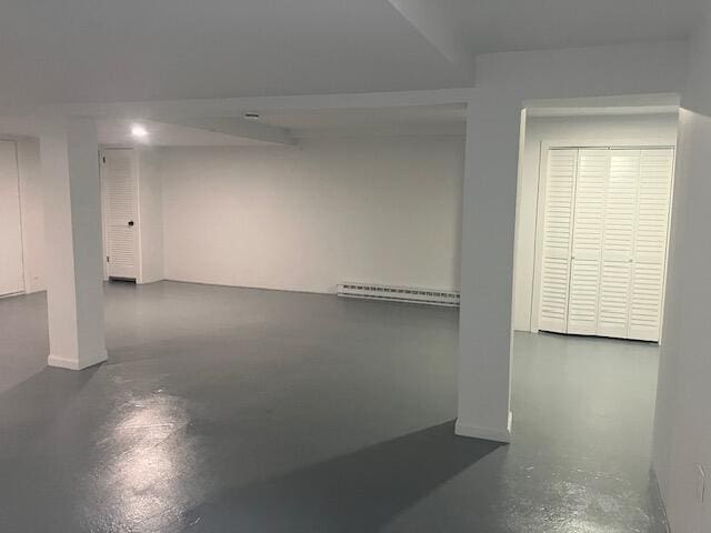 3354 Trafalgar Ave, East Stroudsburg, PA 18302 - finished basement featuring a baseboard radiator and baseboards