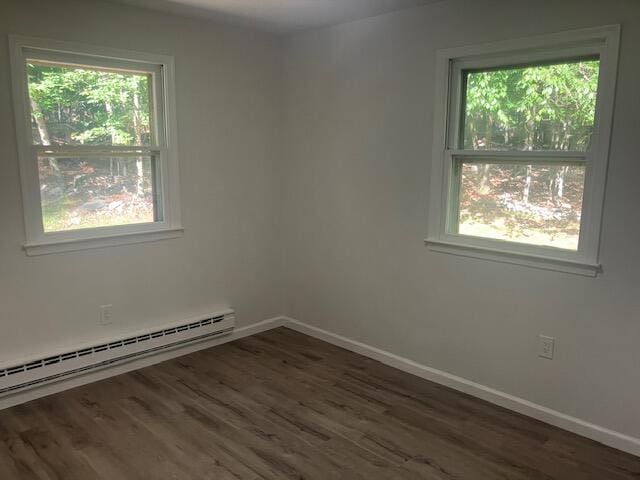 3354 Trafalgar Ave, East Stroudsburg, PA 18302 - empty room featuring baseboard heating and dark wood-type flooring
