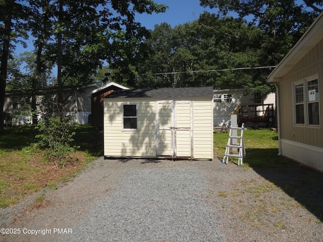 view of shed