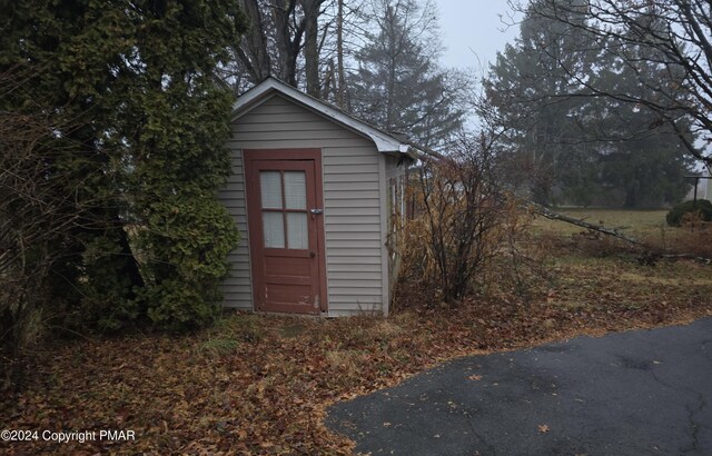 view of shed