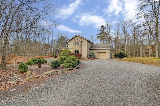 view of front facade with an attached garage and driveway