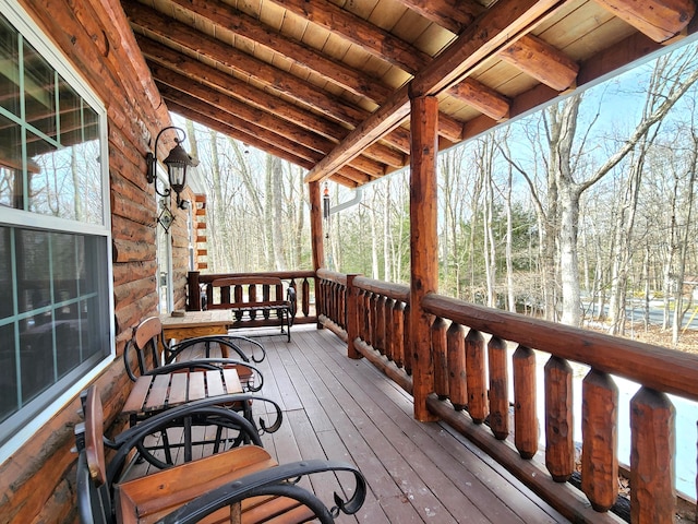 view of wooden deck