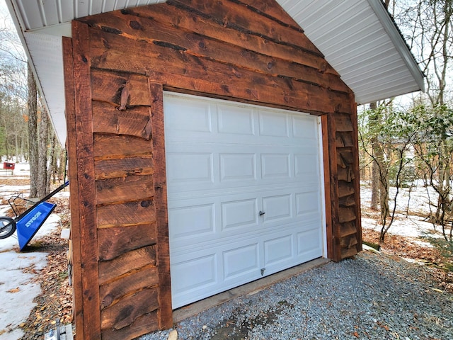 view of garage