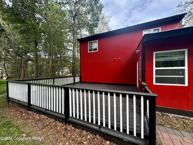 exterior space featuring a wooden deck