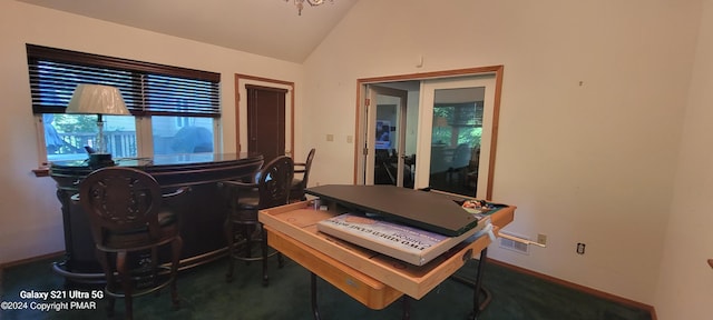 361 Great Bear Way Rd, East Stroudsburg, PA 18302 - interior space featuring baseboards, lofted ceiling, and visible vents