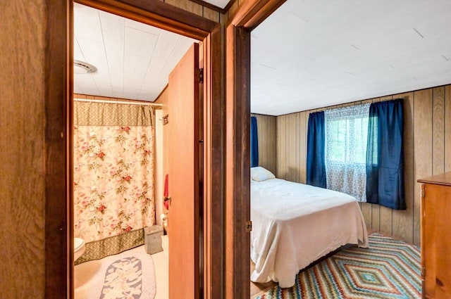 115 Alpine Ct, Pocono Pines, PA 18350 - bedroom featuring wooden walls