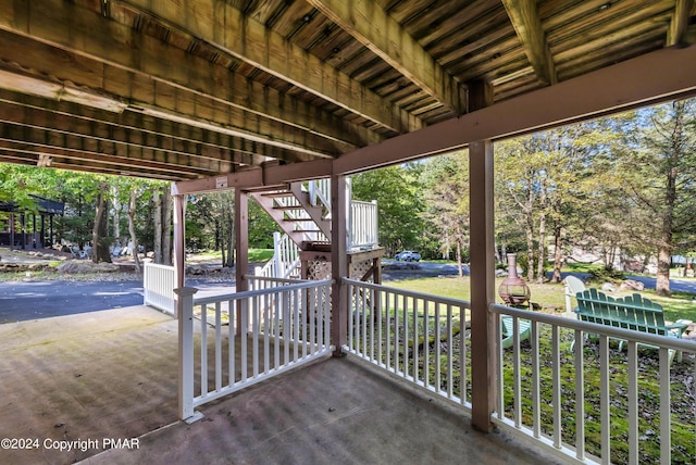 view of patio with stairs