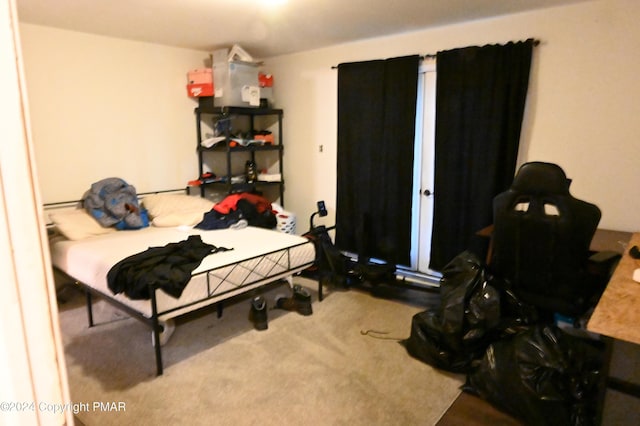 bedroom featuring carpet flooring