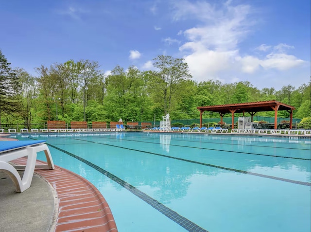 73 Big Bass Dr, Gouldsboro, PA 18424 - community pool with a gazebo and fence