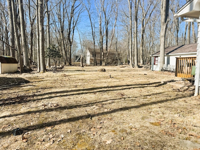 view of yard with an outdoor structure