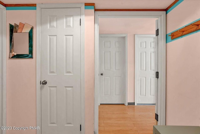 hall featuring light wood-style flooring