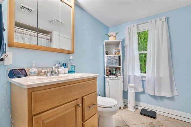 3405 Masons Ln, East Stroudsburg, PA 18302 - bathroom featuring tile patterned floors, vanity, toilet, and baseboards