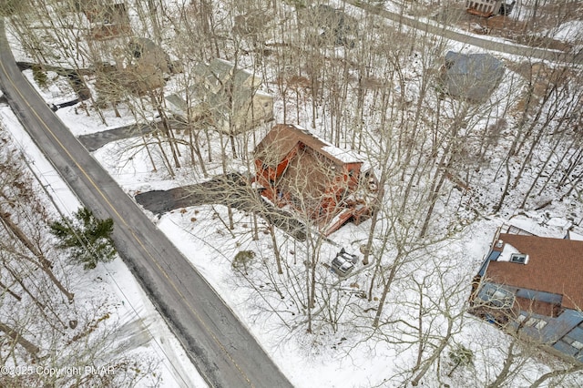 view of snowy aerial view