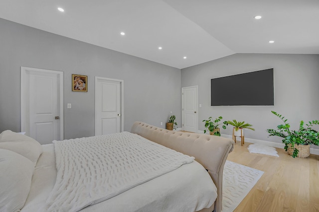 23 Primrose Dr, East Stroudsburg, PA 18302 - bedroom with baseboards, recessed lighting, wood finished floors, and vaulted ceiling