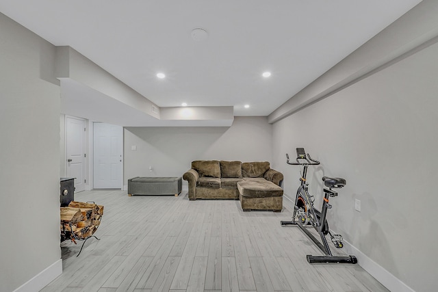 23 Primrose Dr, East Stroudsburg, PA 18302 - exercise room featuring baseboards, recessed lighting, and wood finished floors