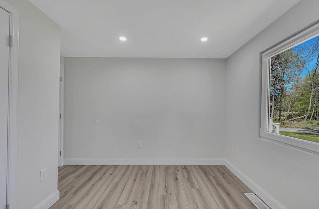 23 Primrose Dr, East Stroudsburg, PA 18302 - unfurnished room with baseboards, recessed lighting, and light wood-style flooring
