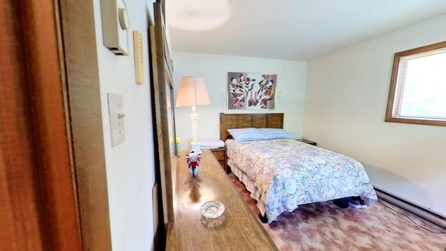 bedroom featuring a baseboard radiator