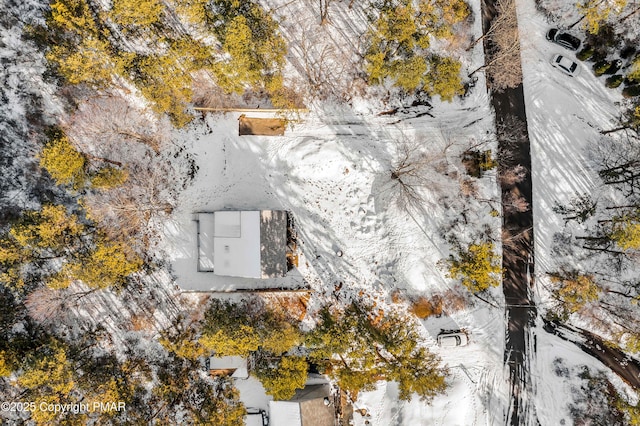 view of snowy aerial view