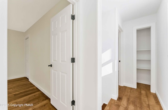 hallway featuring hardwood / wood-style floors