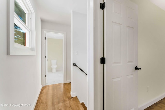 hallway featuring light hardwood / wood-style flooring