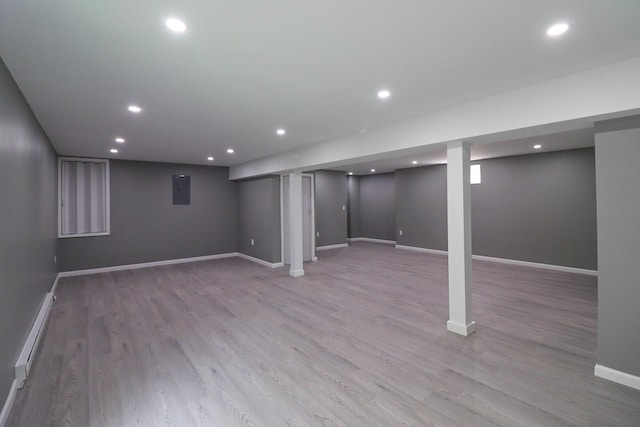 302 Leaf St, Tobyhanna, PA 18466 - finished basement with light wood-type flooring and recessed lighting