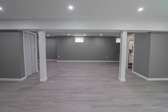 302 Leaf St, Tobyhanna, PA 18466 - basement with recessed lighting and wood finished floors