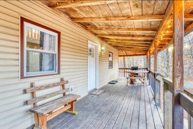 3312 Black Cherry Ct, Long Pond, PA 18334 - wooden deck with covered porch
