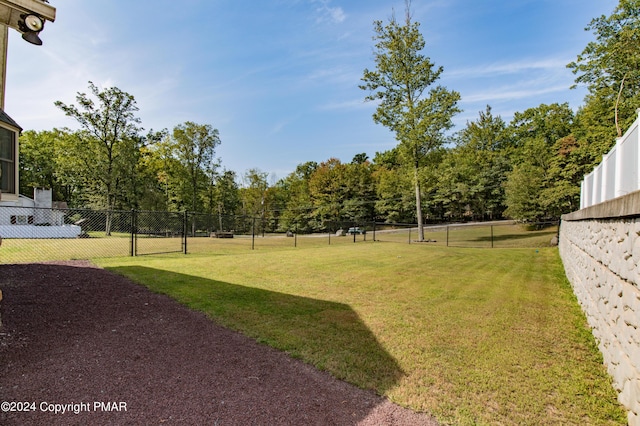 view of yard with fence