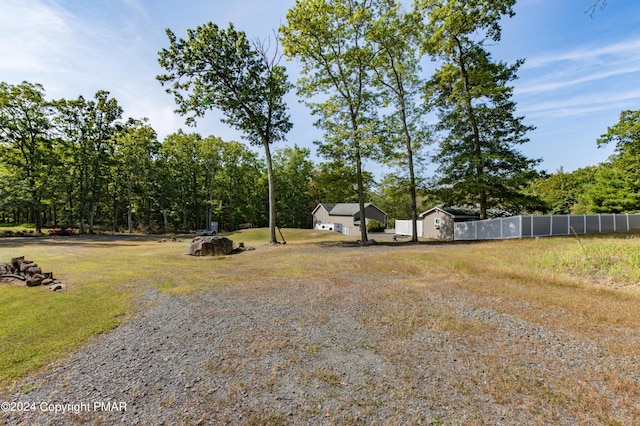 view of yard with fence