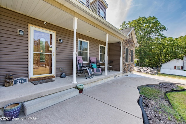 view of patio with a porch