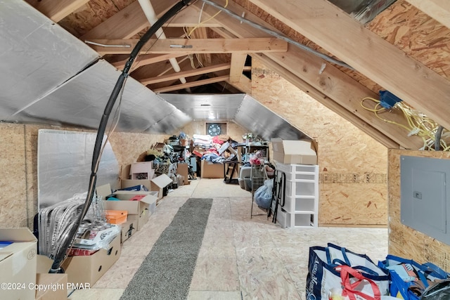 attic with electric panel