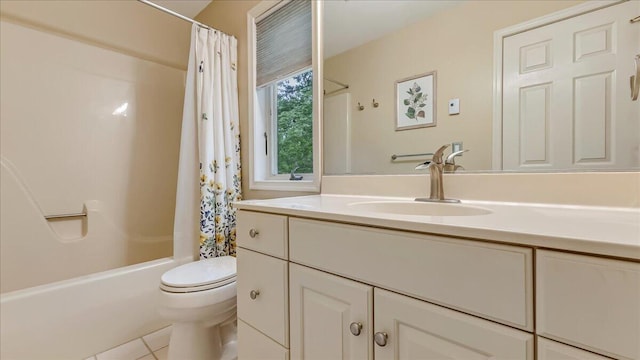 106 Legends Ct, East Stroudsburg, PA 18302 - bathroom featuring vanity, tile patterned floors, and shower / bath combination with curtain