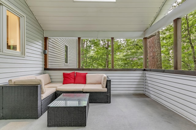 106 Legends Ct, East Stroudsburg, PA 18302 - sunroom / solarium with vaulted ceiling, an outdoor living space, and plenty of natural light