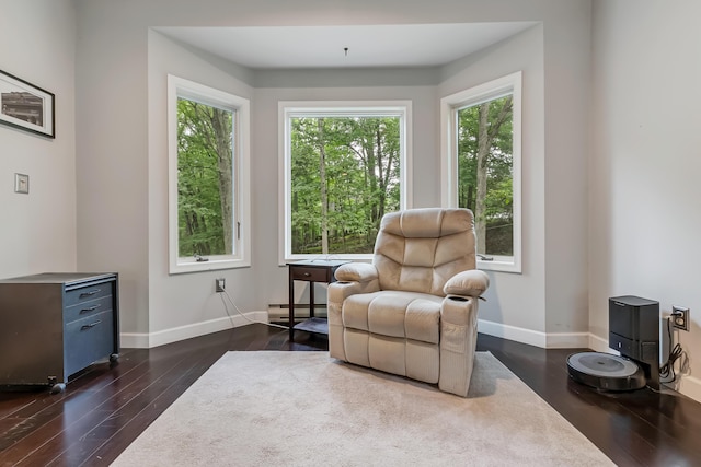 106 Legends Ct, East Stroudsburg, PA 18302 - sitting room with dark wood-style flooring and baseboard heating