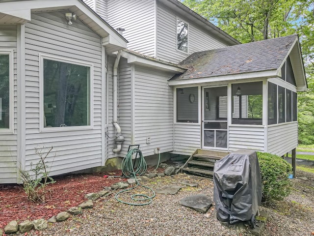 106 Legends Ct, East Stroudsburg, PA 18302 - view of side of home with entry steps and a sunroom