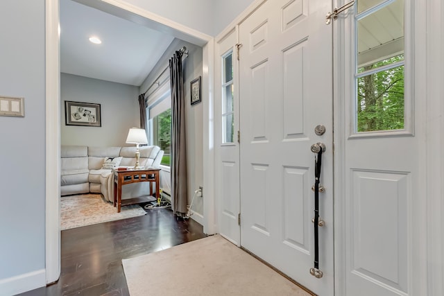 106 Legends Ct, East Stroudsburg, PA 18302 - entrance foyer featuring dark wood-type flooring and baseboards