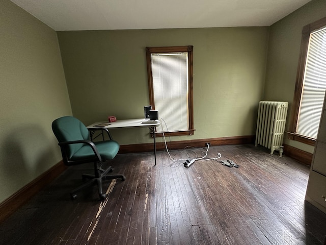 846 Thomas St, Stroudsburg, PA 18360 - unfurnished office featuring radiator heating unit, hardwood / wood-style flooring, and baseboards