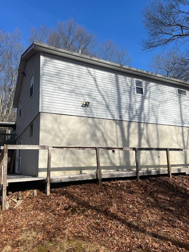 view of home's exterior featuring stucco siding