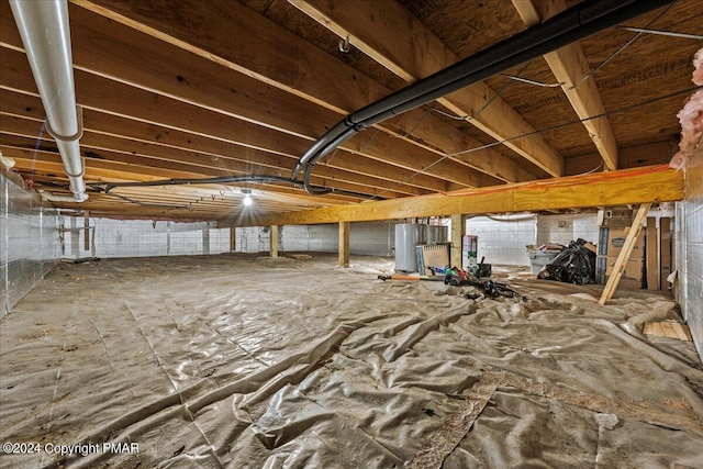 interior space featuring gas water heater