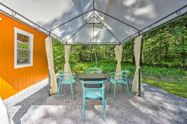 view of patio with a gazebo