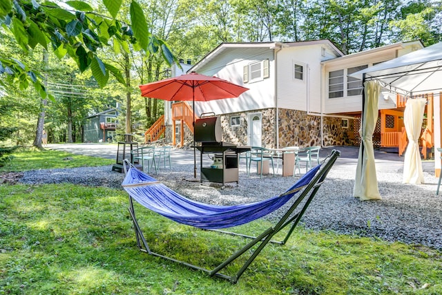 view of play area with a lawn