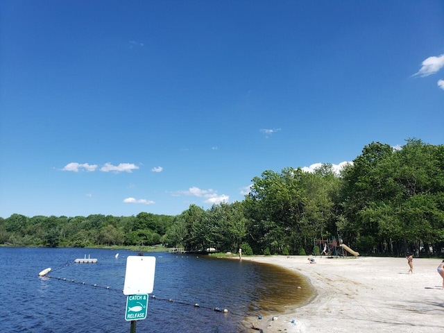 property view of water with a view of trees