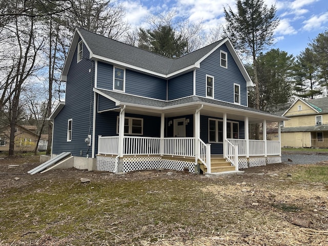 105 Glenmere Rd, Canadensis, PA 18325 - farmhouse inspired home with roof with shingles and a porch