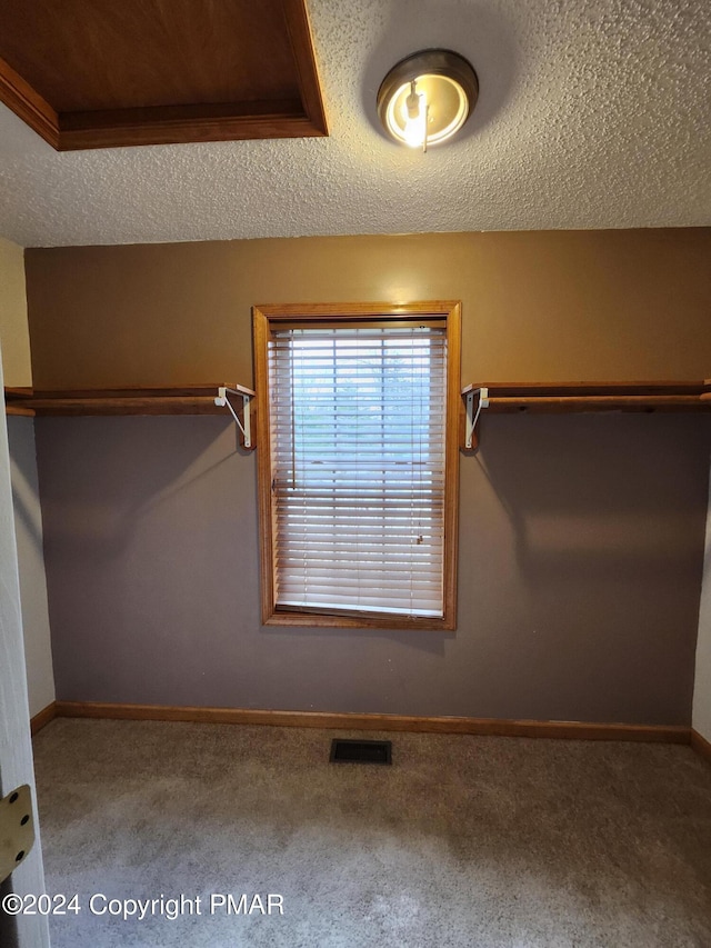 walk in closet featuring visible vents and carpet floors